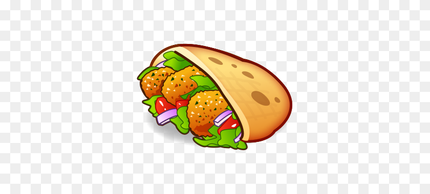 320x320 Falafel Emojidex - Sandwich Clipart PNG