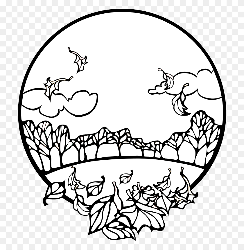 716x801 Fall Clip Art Black And White - Harvest Clipart