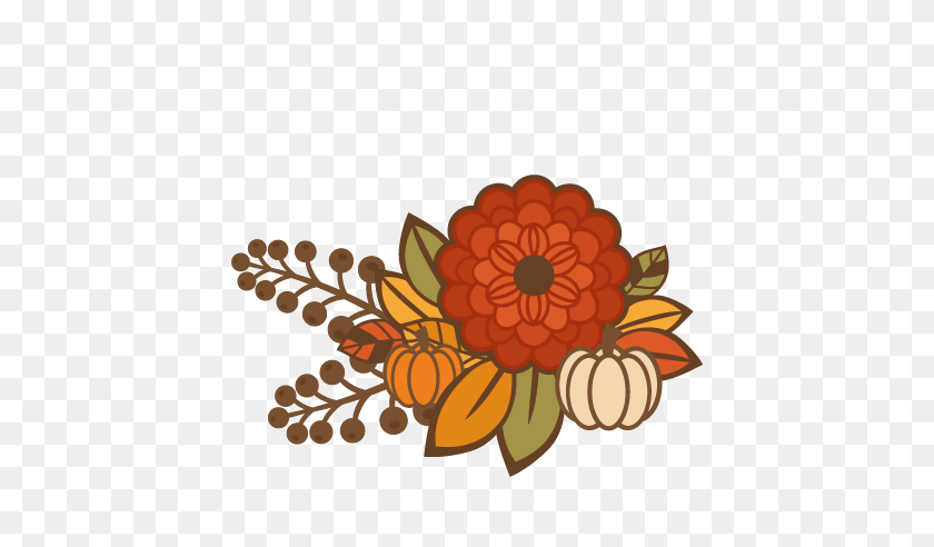 432x432 Fall Flower Group Title Cutting For Scrapbooking Autumn - Fall Flowers Clipart