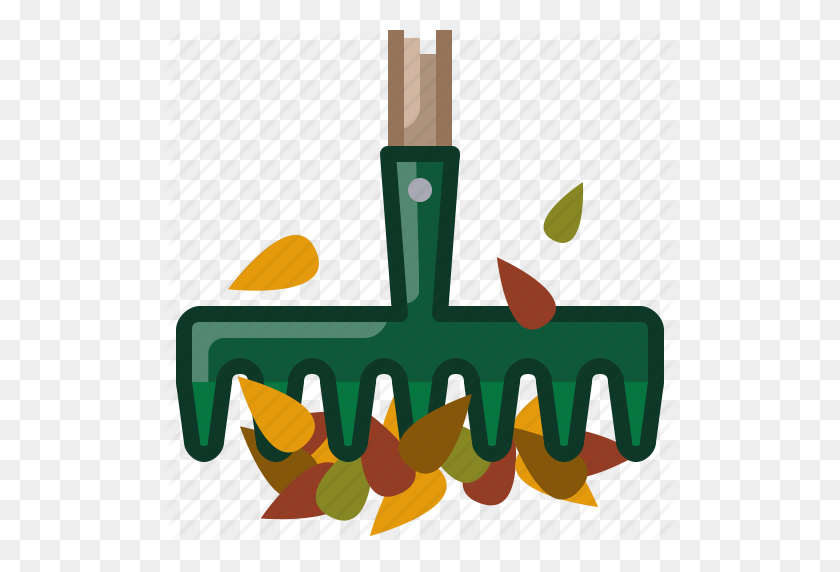 512x512 Fall, Garden, Gardening, Leaves, Rake, Tool, Yumminky Icon - Raking Leaves Clipart