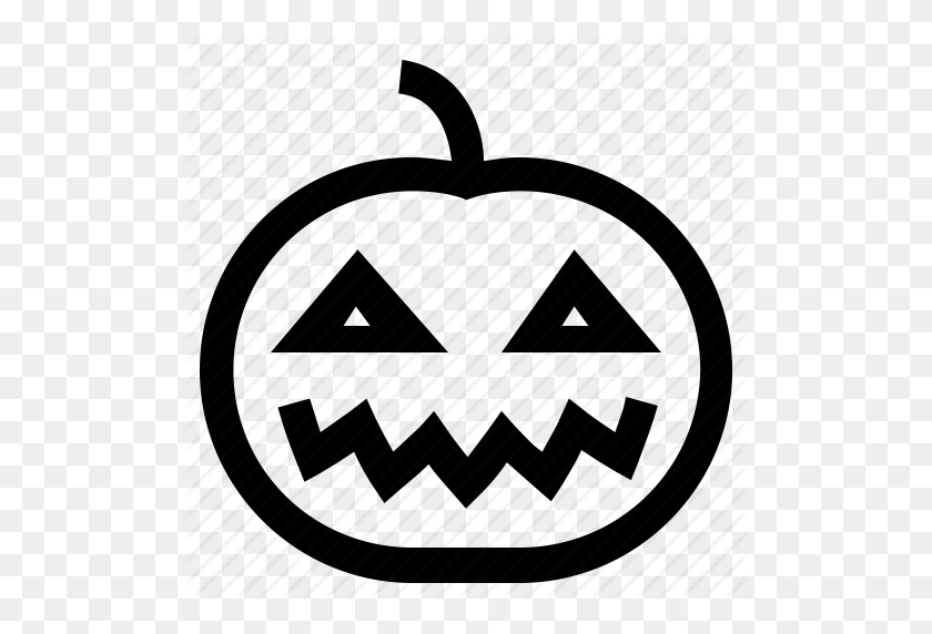 512x512 Fall, Halloween, Head, Jack, Pumpkin, Scary, Smile Icon - Spooky Pumpkin Clipart