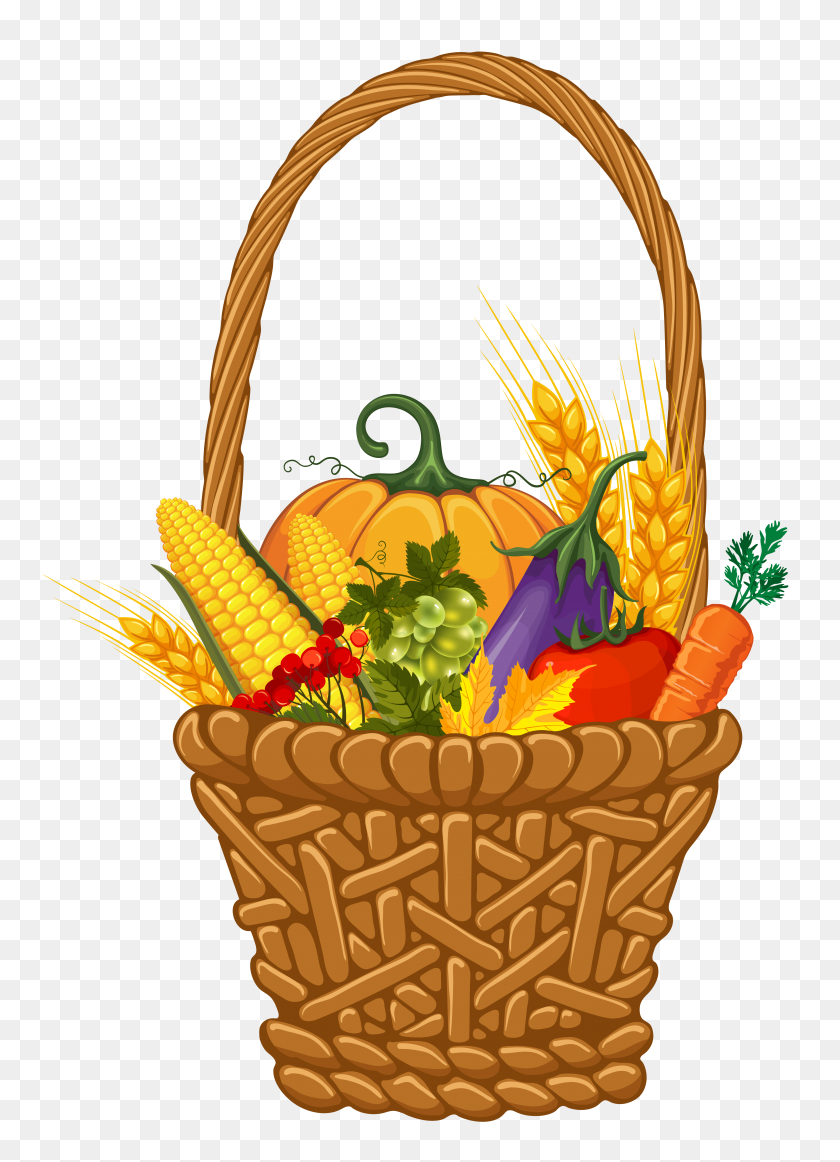 4120x5826 Fall Harvest Basket Png Clipart - Picnic Basket PNG
