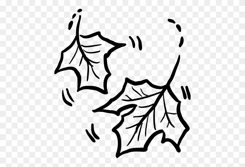 512x512 Осень, Лист, Природа, Клен, Осень, Ботаническая Икона - Осенние Листья Черно-Белые Клипарт