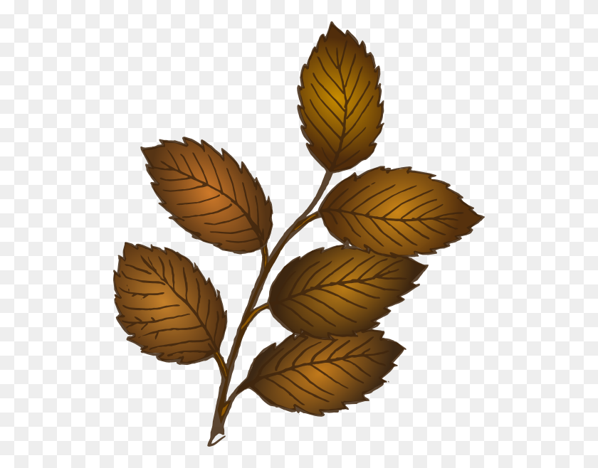 522x598 Fall Leaves Branch Clip Art - Brown Leaf Clipart