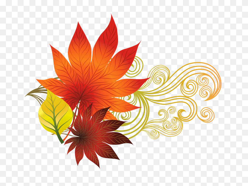3525x2581 Осенние Листья Украшения Png Клипарт - Осенние Листья Границы Png