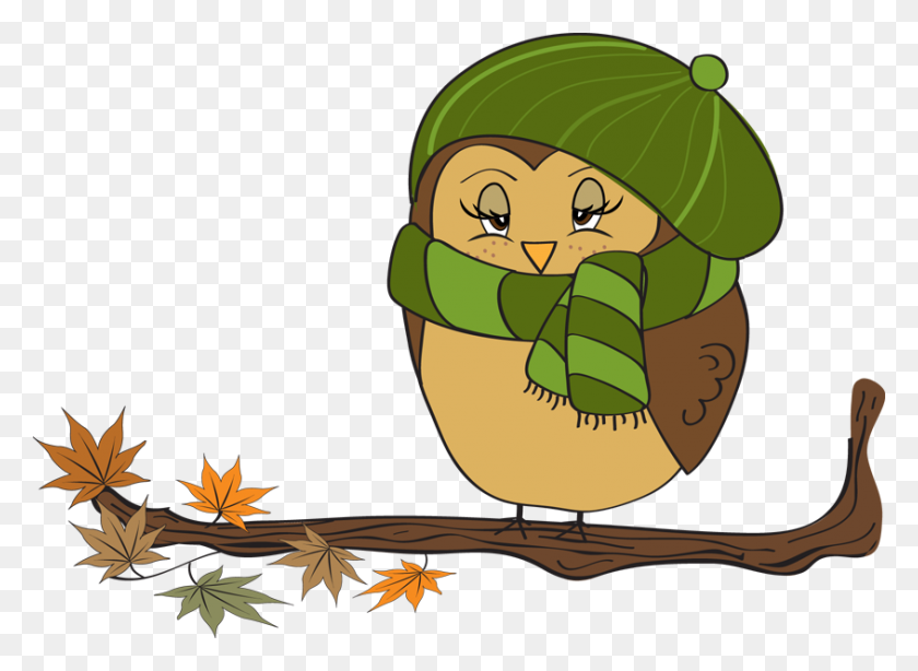 844x600 Fall Owl Clipart Fall Leaves Owl, Fall Owl And Owl - Clipart Bomen