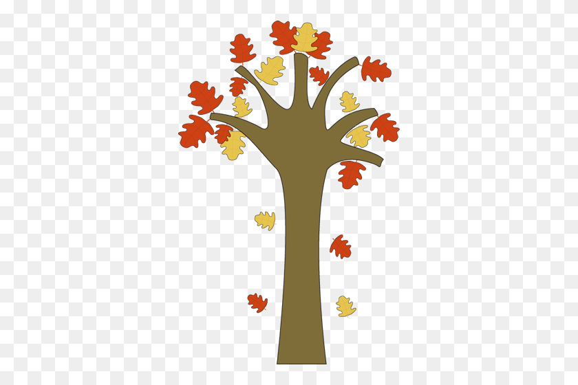 322x500 Fall Tree Clip Art - Autumn Wreath Clipart