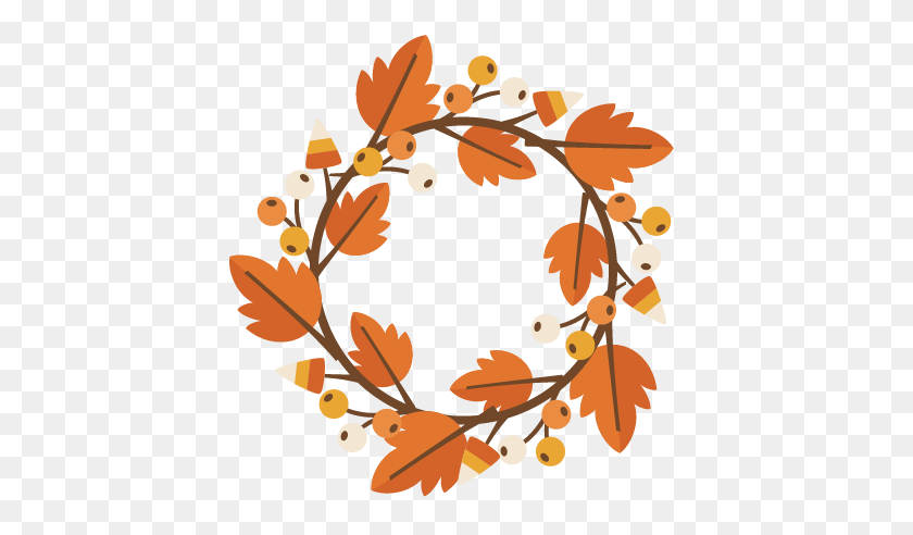 432x432 Fall Wreath Cutting For Electronic Cutting - Free Wreath Clip Art