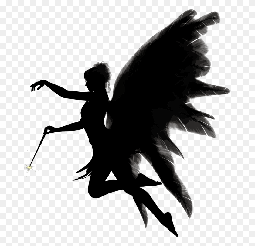 680x750 Fallen Angel Silhouette Download - Feather Silhouette PNG