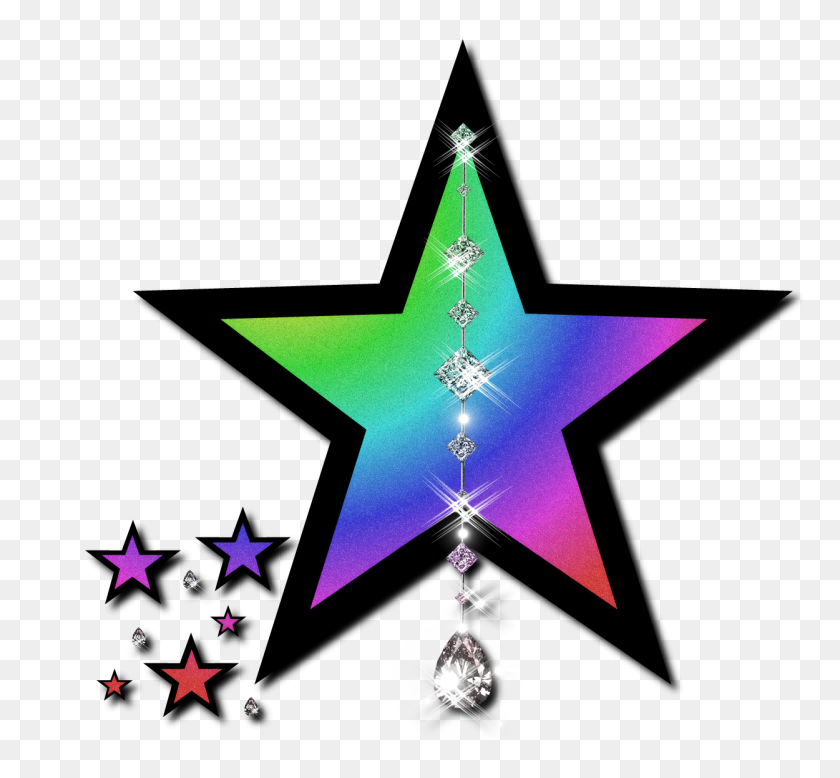 1250x1152 Falling Stars Clipart Colourful Star - Gemstone Clipart
