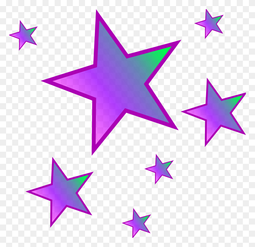 2400x2320 Falling Stars Clipart Moon Star - Silver Star Clipart