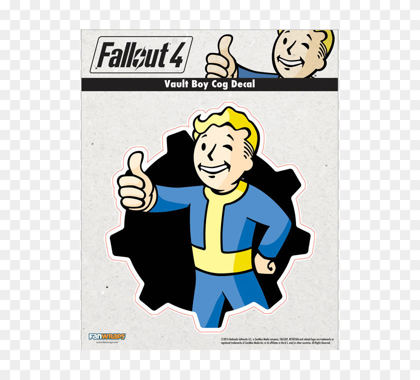 700x700 Fallout Decal Vault Boy Cog The Official Bethesda Store Europe - Vault Boy PNG