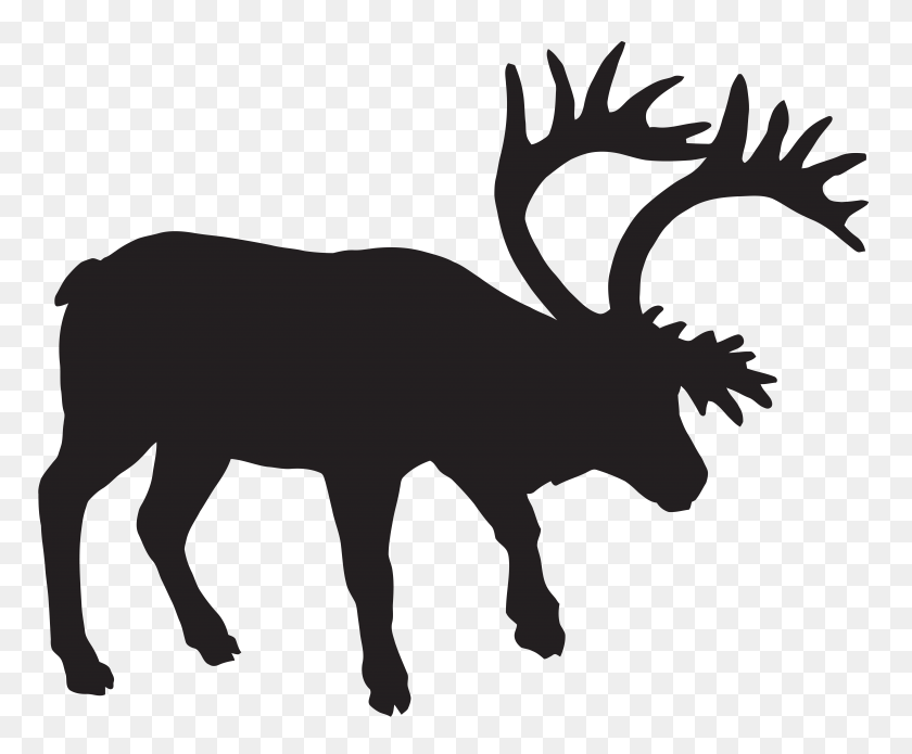 8000x6517 Fallow Deer Silhouette Png Clip Art - Reindeer Silhouette Clipart