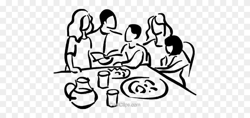 480x337 Family - Sharing Clipart Black And White