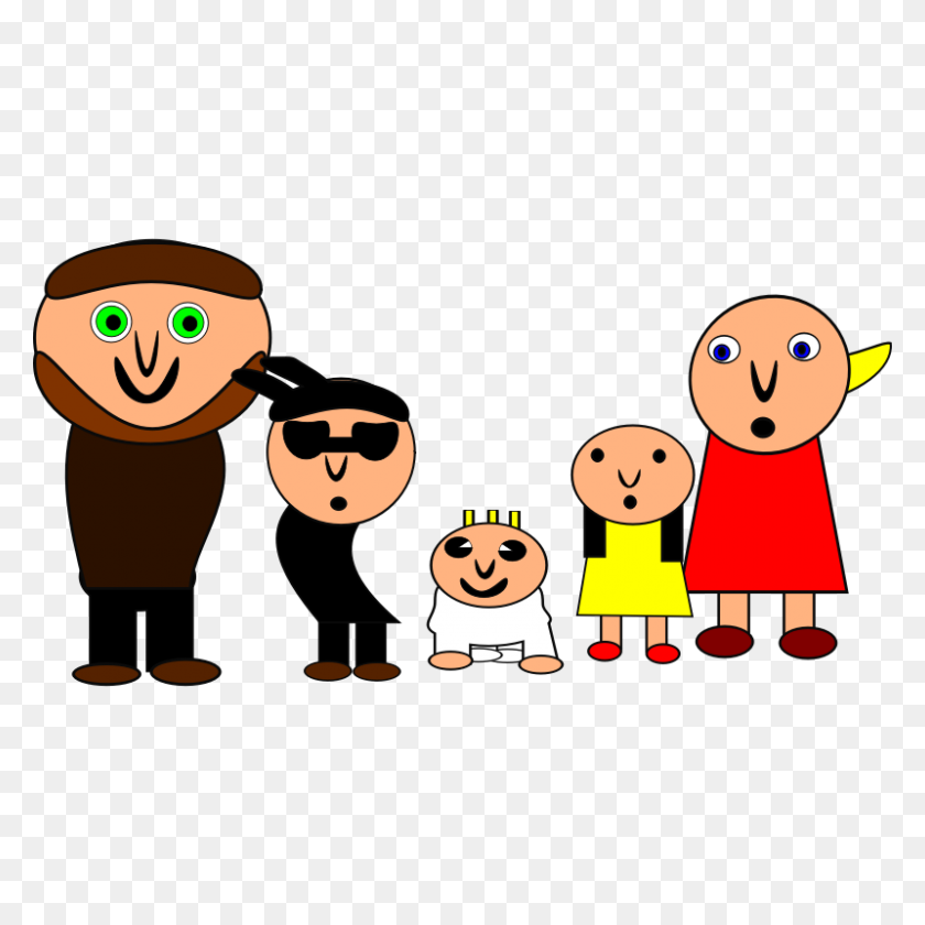 800x800 Family Cartoon Clipart - Family Members Clipart