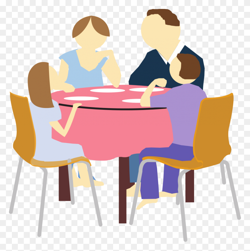 1018x1024 Family Eating Clip Art - Sharing Clipart