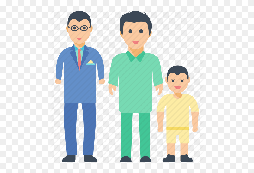 512x512 Family, Father Love, Grandfather Love, Son, Three Generation Icon - Father And Son PNG