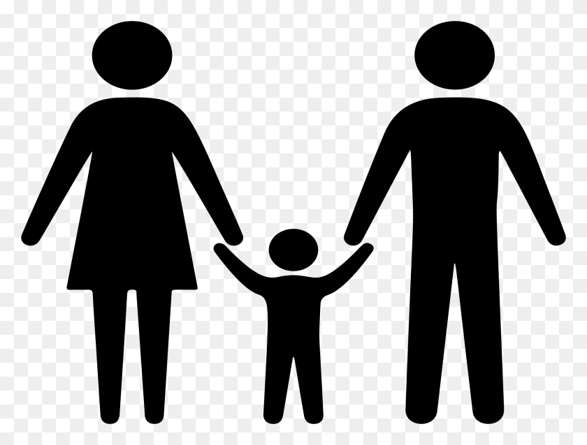 2318x1720 Family Holding Hands Silhouette Icons Png - Family Icon PNG