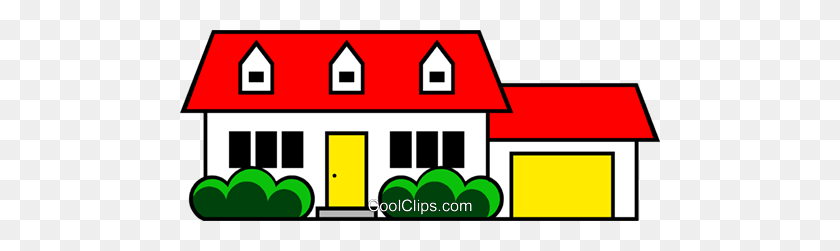 480x191 Family Home Royalty Free Vector Clip Art Illustration - Family Home Clipart