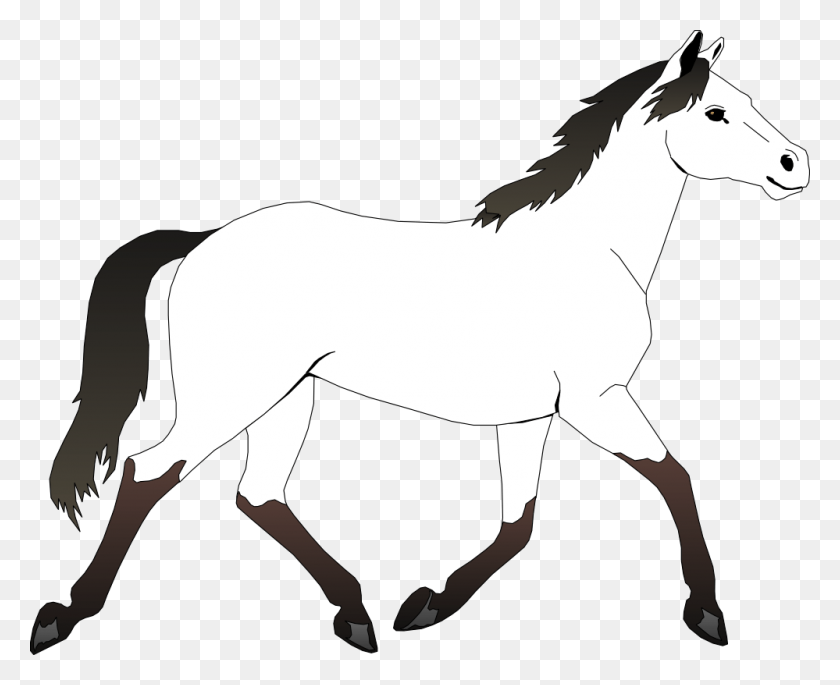 999x801 Family Horse Cliparts - Mustang Clipart Black And White