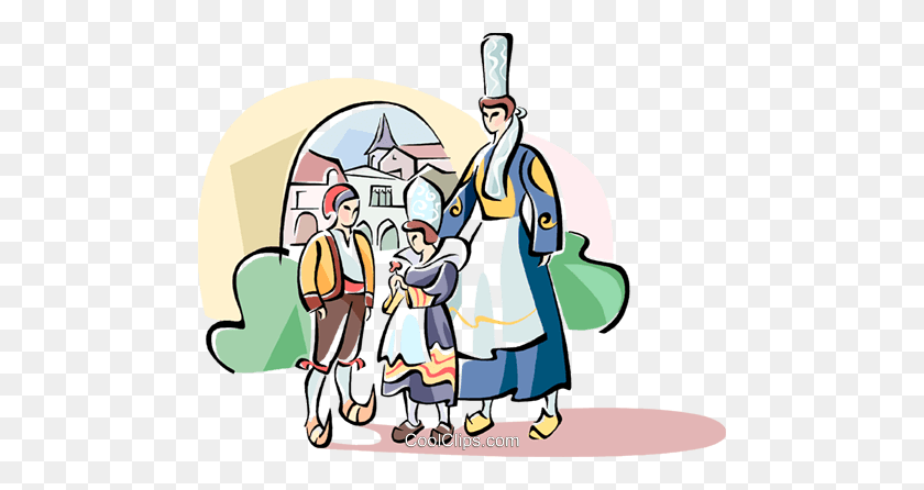 480x386 Family In Traditional French Dress Royalty Free Vector Clip Art - French Clipart