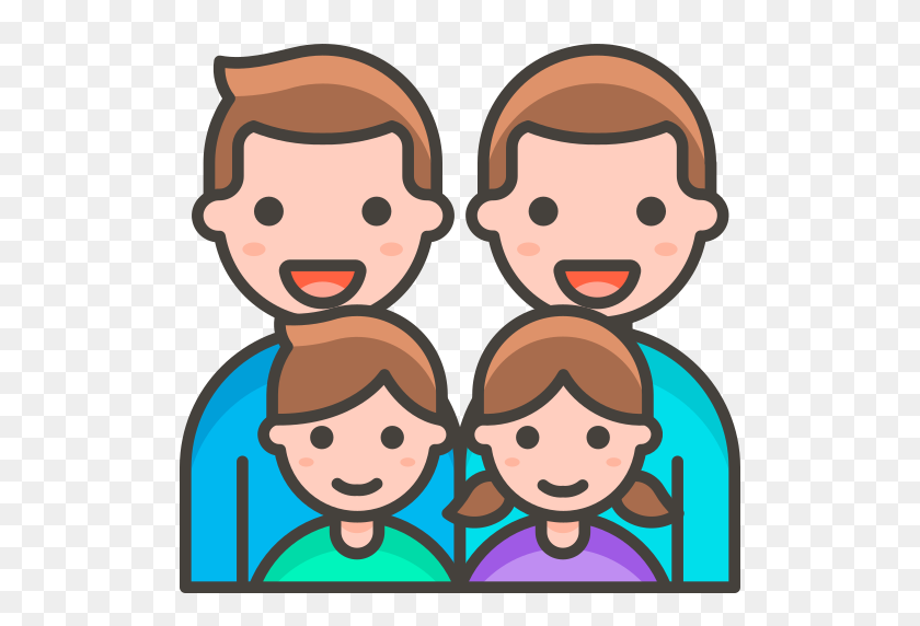 512x512 Icono De Familia, Hombre, Hombre, Niña, Niño Free Of Free Vector Emoji - Family Emoji Png