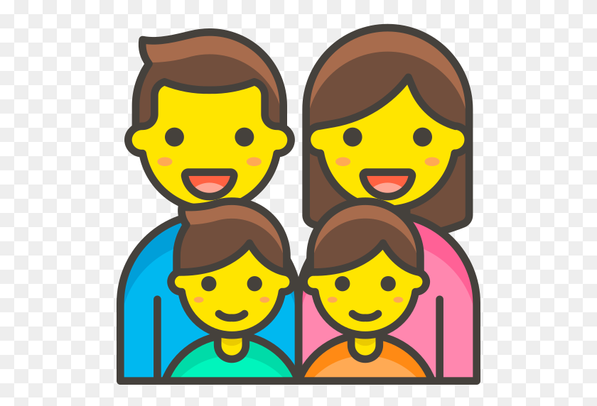 512x512 Icono De Familia, Hombre, Mujer, Niño, Niño Free Of Free Vector Emoji - Family Emoji Png