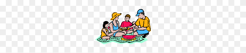 190x121 Family Picnic Clipart Group With Items - Picnic Images Clip Art