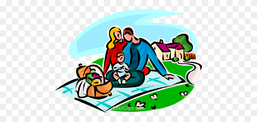 480x340 Семейный Пикник Роялти Бесплатно Векторные Иллюстрации - Пикник Клипарт