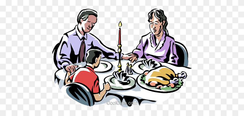 480x340 Family Saying Grace Before A Meal Royalty Free Vector Clip Art - Person Saying No Clipart