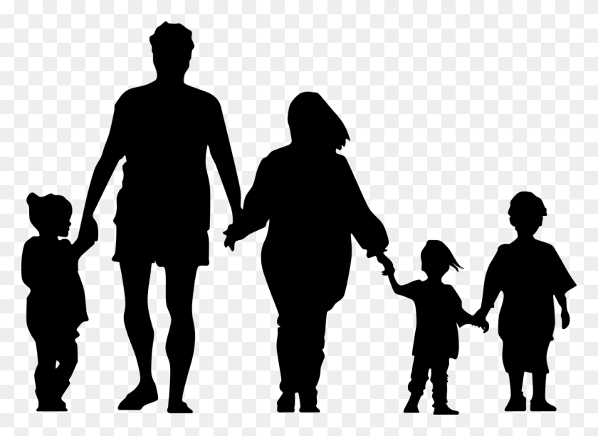 1280x906 Family Silhouette - Silhouette PNG