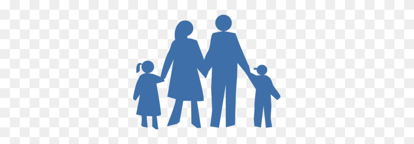 299x234 Family Silhouette Clipart - Big Family Clipart