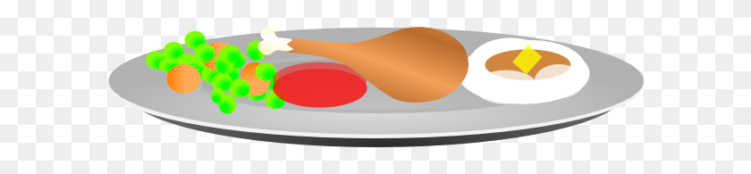 600x135 Family Turkey Dinner Clipart - Thanksgiving Food Clipart
