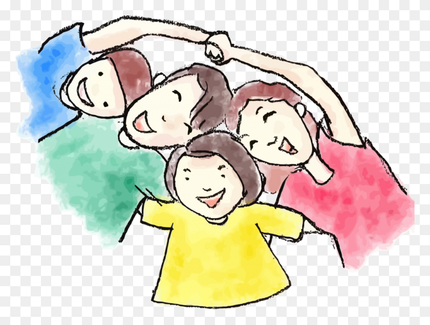 1014x750 Family Watercolor Painting Child Father - Parents And Children Clipart