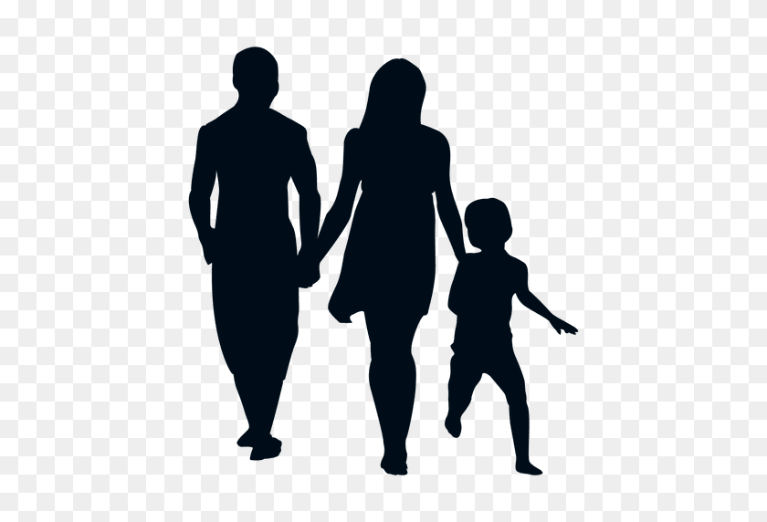 512x512 Family With Child Silhouette - Silhouette PNG