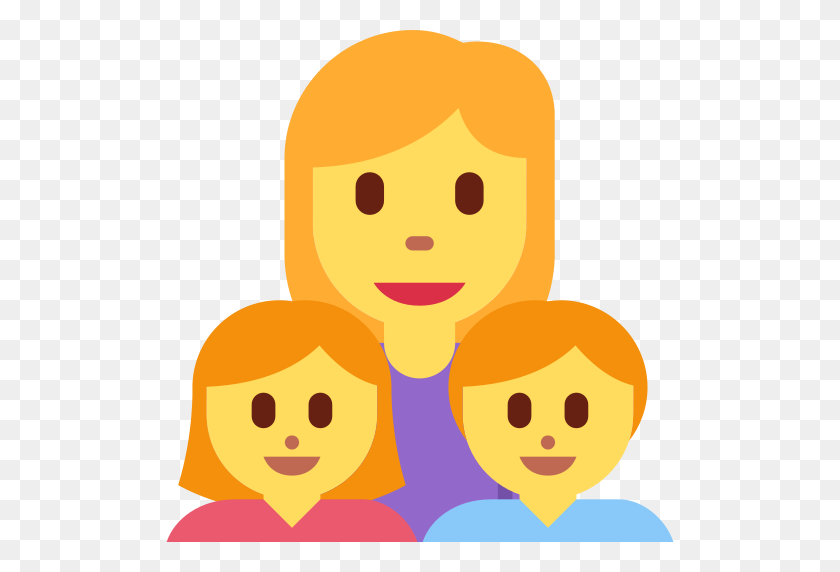 512x512 Family Woman, Girl, Boy Emoji - Family Emoji PNG