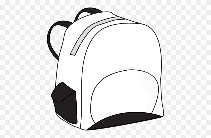 466x491 Fancy Black And White Clipart - Backpack Clipart Black And White