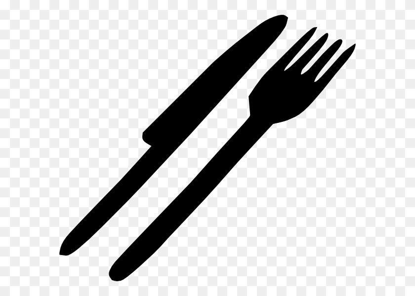 600x540 Fancy Fork Png Black And White Transparent Fancy Fork Black - Plate Setting Clipart