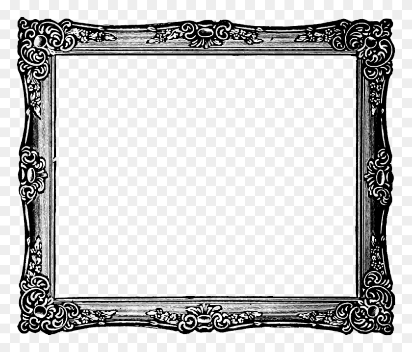 946x799 Необычная Рамка Для Рисования Черно-Белые Картинки - Рамка В Деревенском Стиле Клипарт