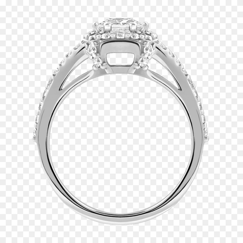 800x800 Fancy Shape Engagement Rings - Halo Ring PNG