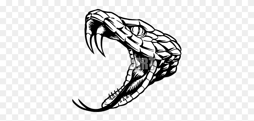 361x342 Colmillos Clipart Blanco Y Negro - Snake Clipart