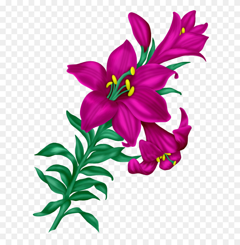 636x800 Fantasy Easter Kwiaty Transparent Flower - Easter Lily PNG