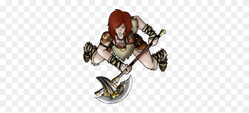 322x322 Fantasy Women Clipart Barbarian - Female Warrior Clipart