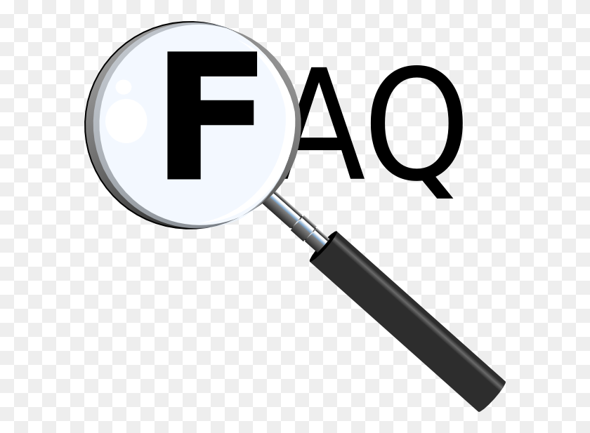 600x557 Faq With Magnifying Glass Clip Art - Magnifying Glass Clipart PNG