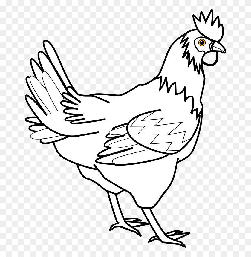 675x800 Farm Clipart Line Drawing - Feather Clipart Black And White