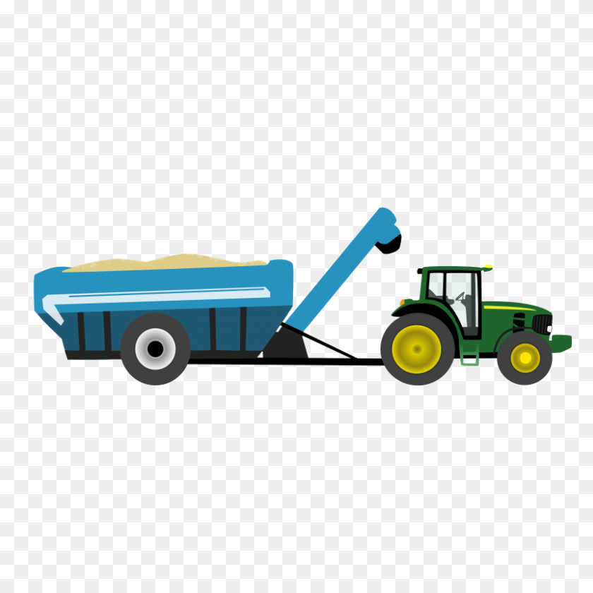 800x800 Farm Equipment Clip Art - Blue Tractor Clipart