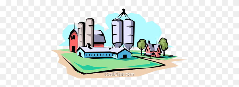 480x246 Farm Scene Royalty Free Vector Clip Art Illustration - Farm Scene Clipart