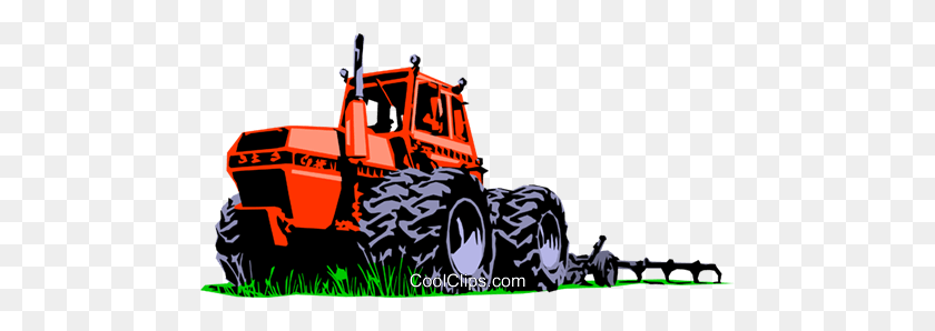 480x238 Farm Tractor Royalty Free Vector Clip Art Illustration - Farm Tractor Clipart