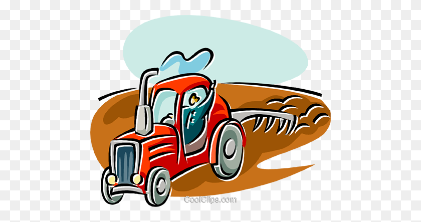 480x383 Farmer Plowing The Fields Royalty Free Vector Clip Art - Plow Clipart