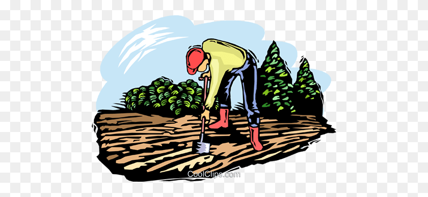 480x328 Farmer Working The Soil Royalty Free Vector Clip Art Illustration - Soil Clipart
